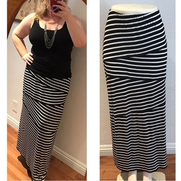 striped jersey maxi skirt